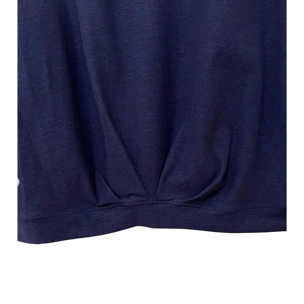 LULULEMON Heathered Hero Blue Extra Mile Pullover Hoodie Ruffle Cuff Running 6